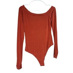 Free People Intimately Women's That's Hot One Shoulder Bodysuit Large Copper